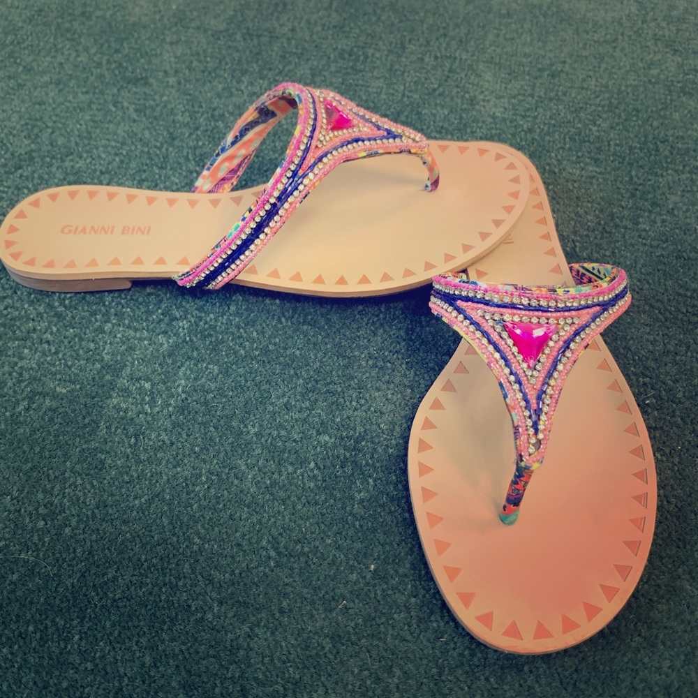 Gianni Bini Rhinestone Thong Sandals